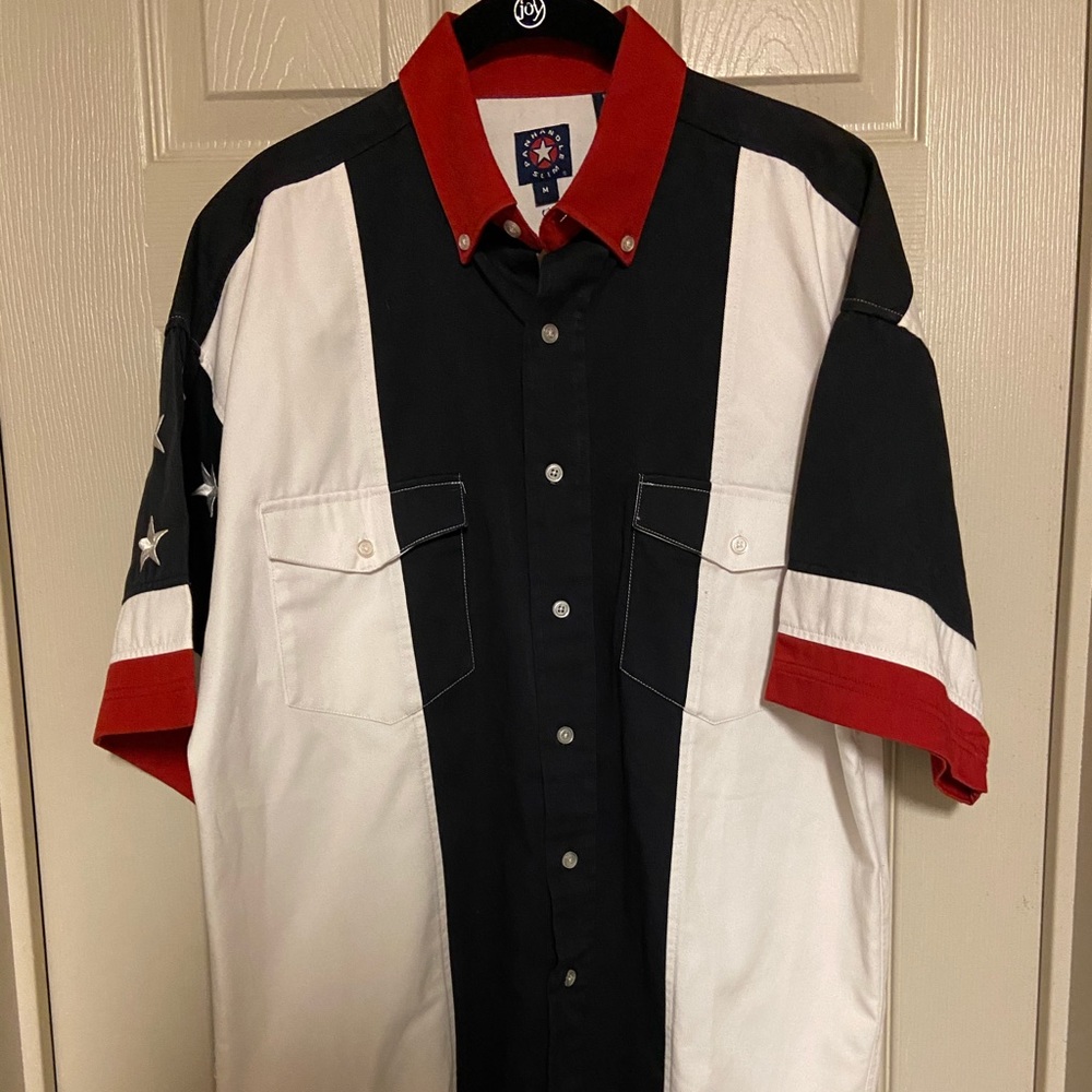 Pan Handle Slim American Flag Button up Shirt! 4th of July! Size Medium!